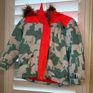 Mini Boden Kids Polar Bear ski Jacket and snow pants - age 8-9